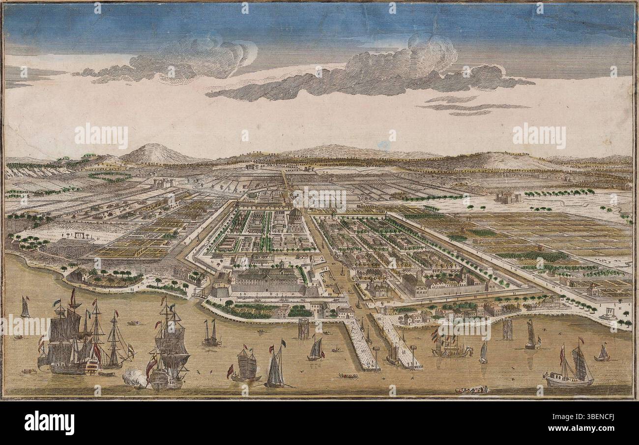 This mirrored version of the optical print shows Batavia, Java, as the ...