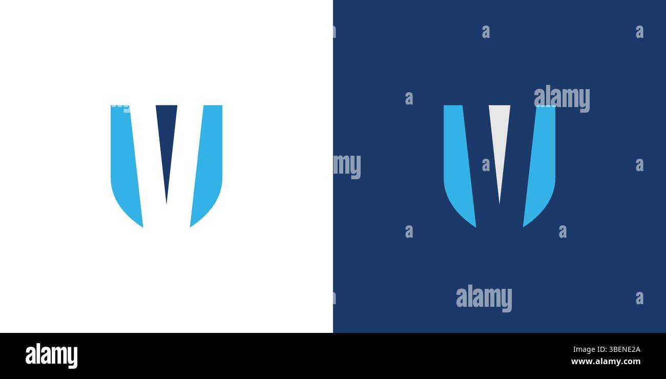 Modern and strong security V logo design Stock Vector