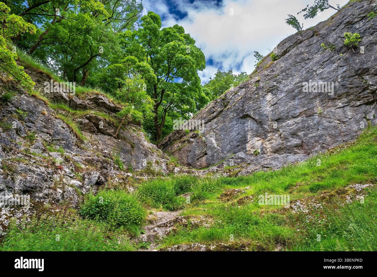 Castleton Quarry The abandoned limestone quarry near the base of Cave Dale in Castleton ...