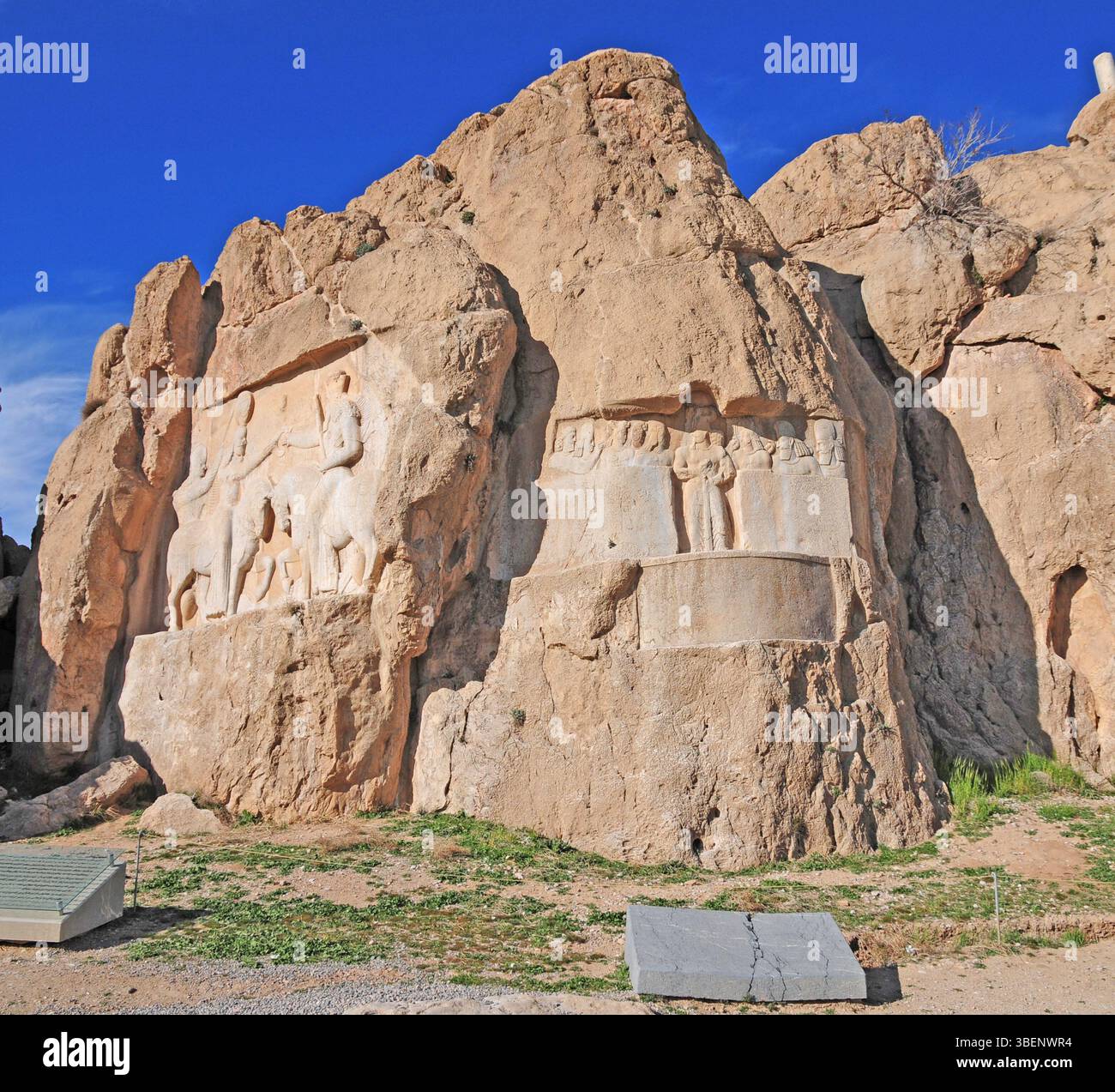 The Nagsh-e Rostam archaeological site in Shiraz, Iran, is a very old ...