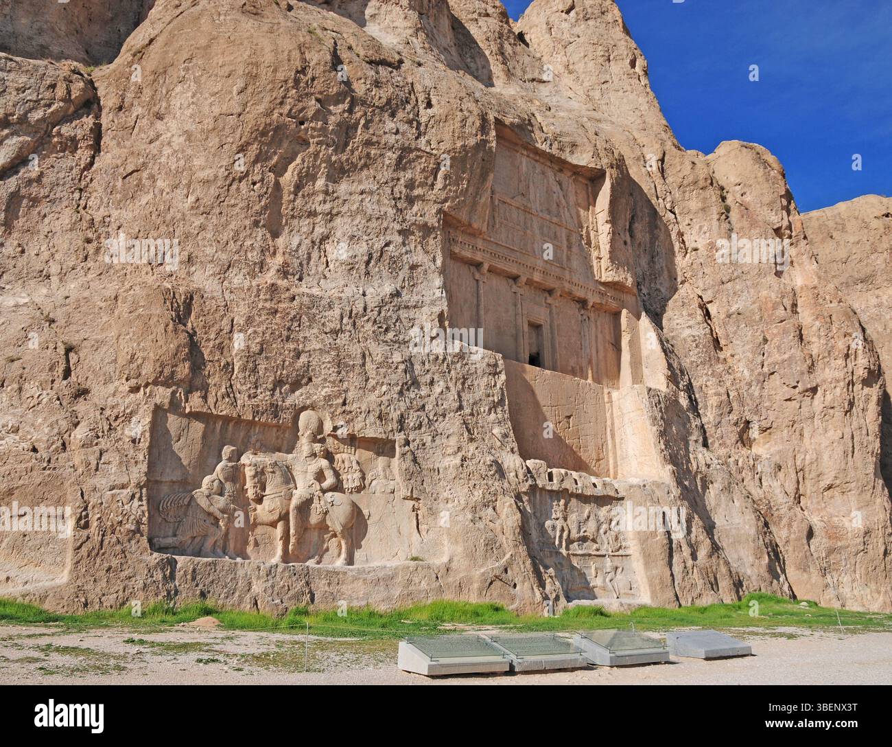 The Nagsh-e Rostam archaeological site in Shiraz, Iran, is a very old ...