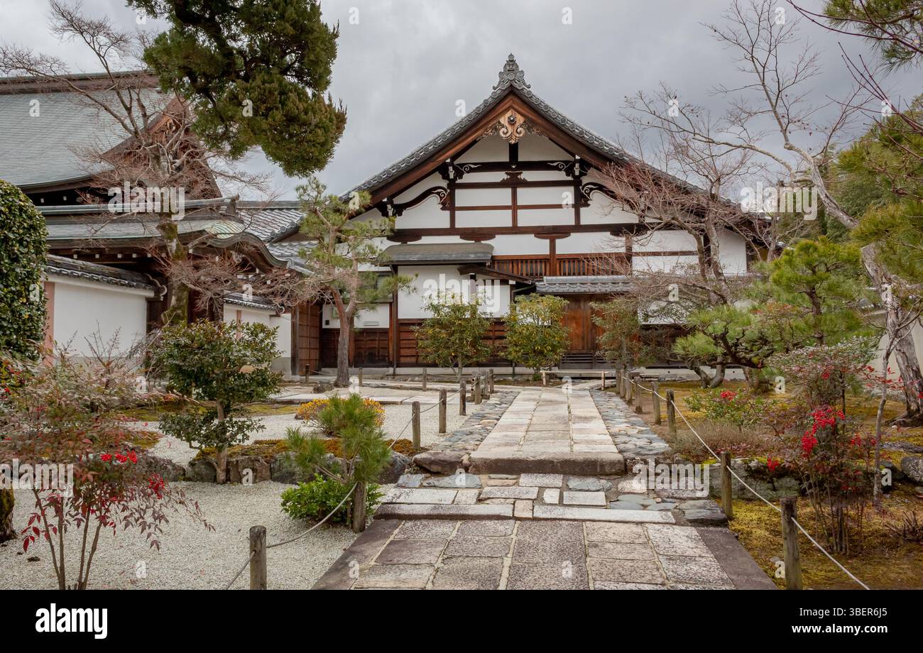 Traditional wooden buddhist temple building exterior architecture and ...