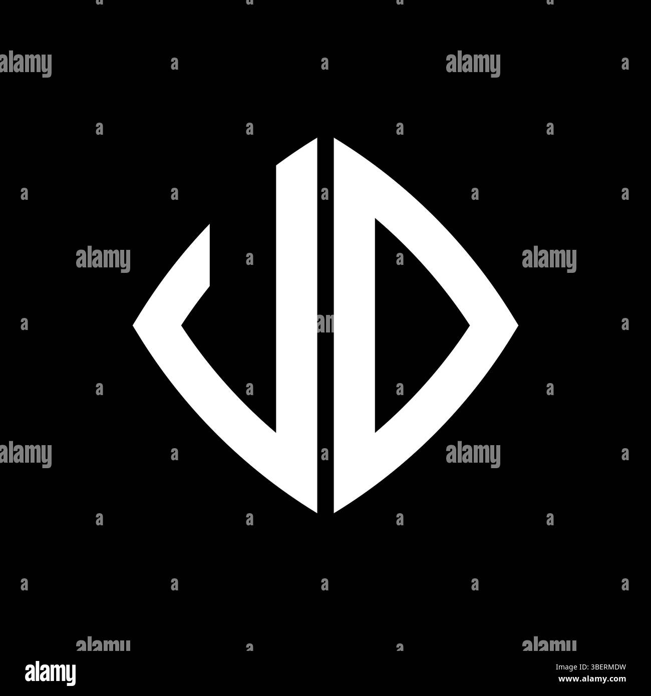 VD Logo initial monogram with geometric modern rectangle rounded style ...