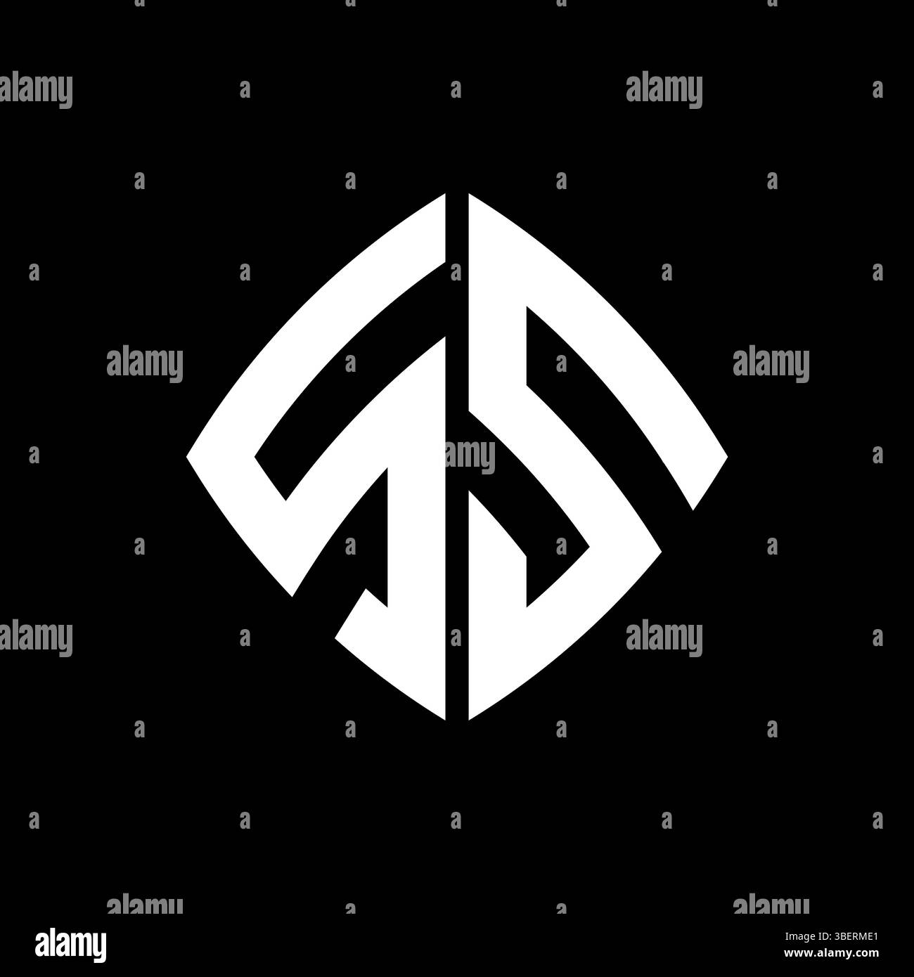 SS Logo initial monogram with geometric modern rectangle rounded style ...