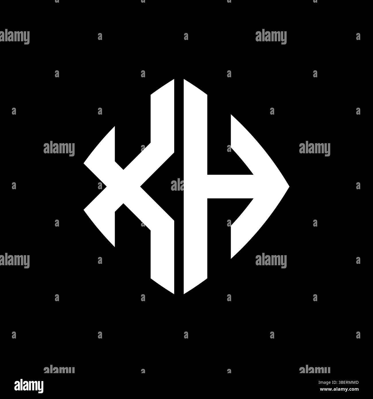 XK Logo initial monogram with geometric modern rectangle rounded style ...