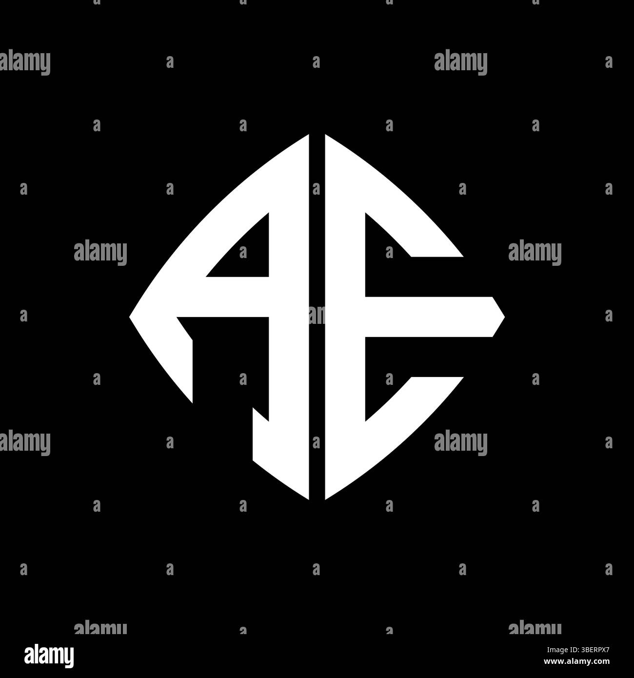AE Logo initial monogram with geometric modern rectangle rounded style ...