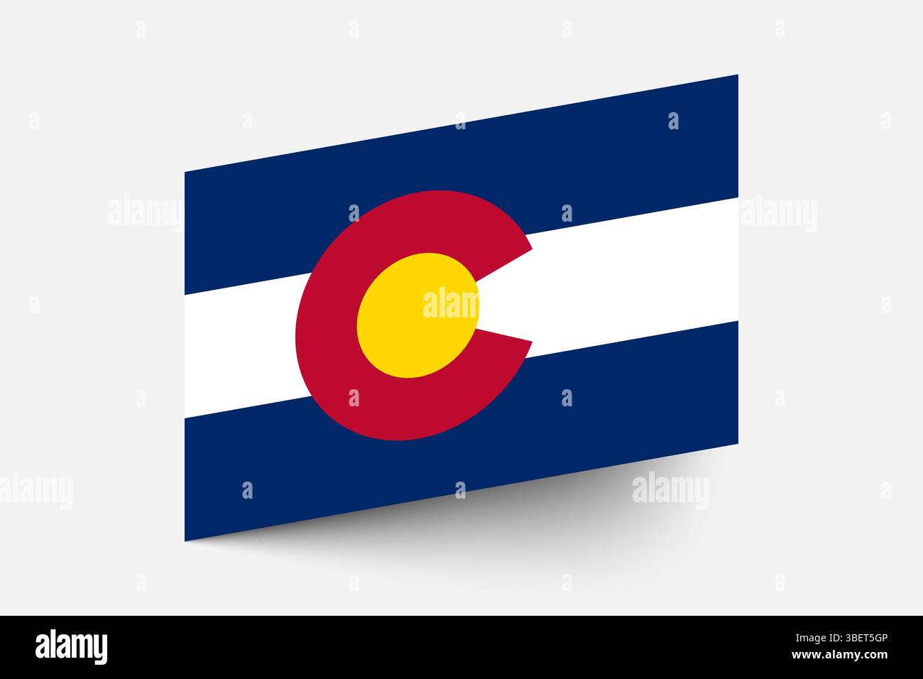 Flag of Colorado. Colorado flag official colors tilted icon digital vector illustration design. Stock Vector