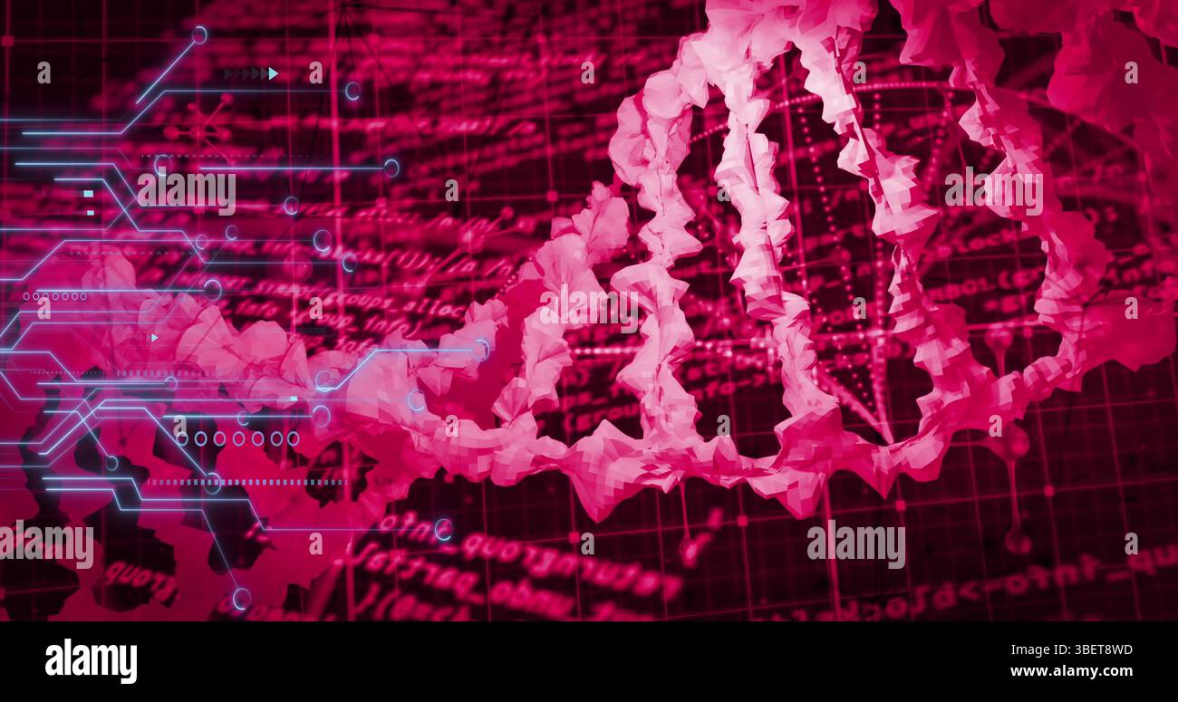 Image of medical data processing over dark background Stock Photo