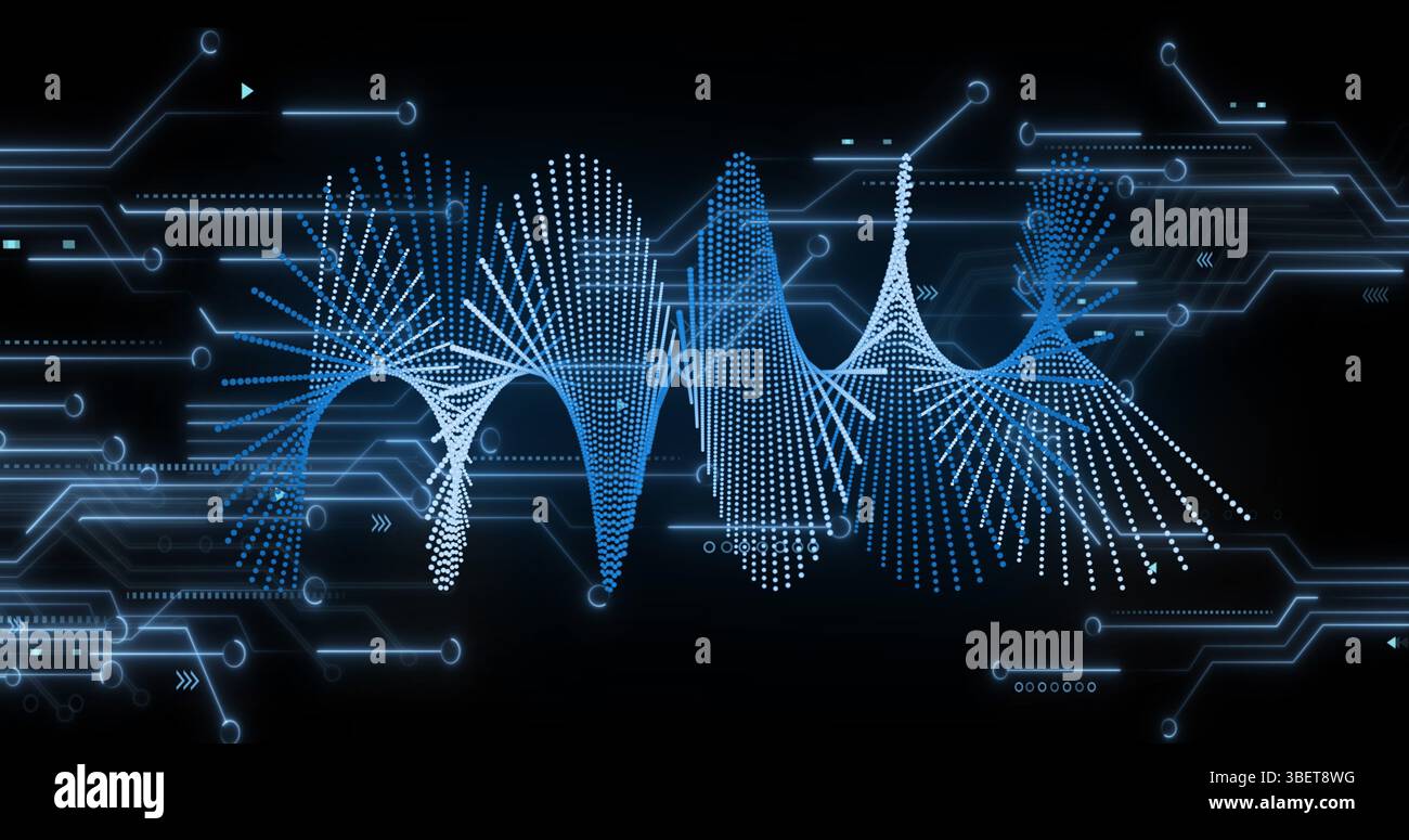 Image of medical data processing over dark background Stock Photo