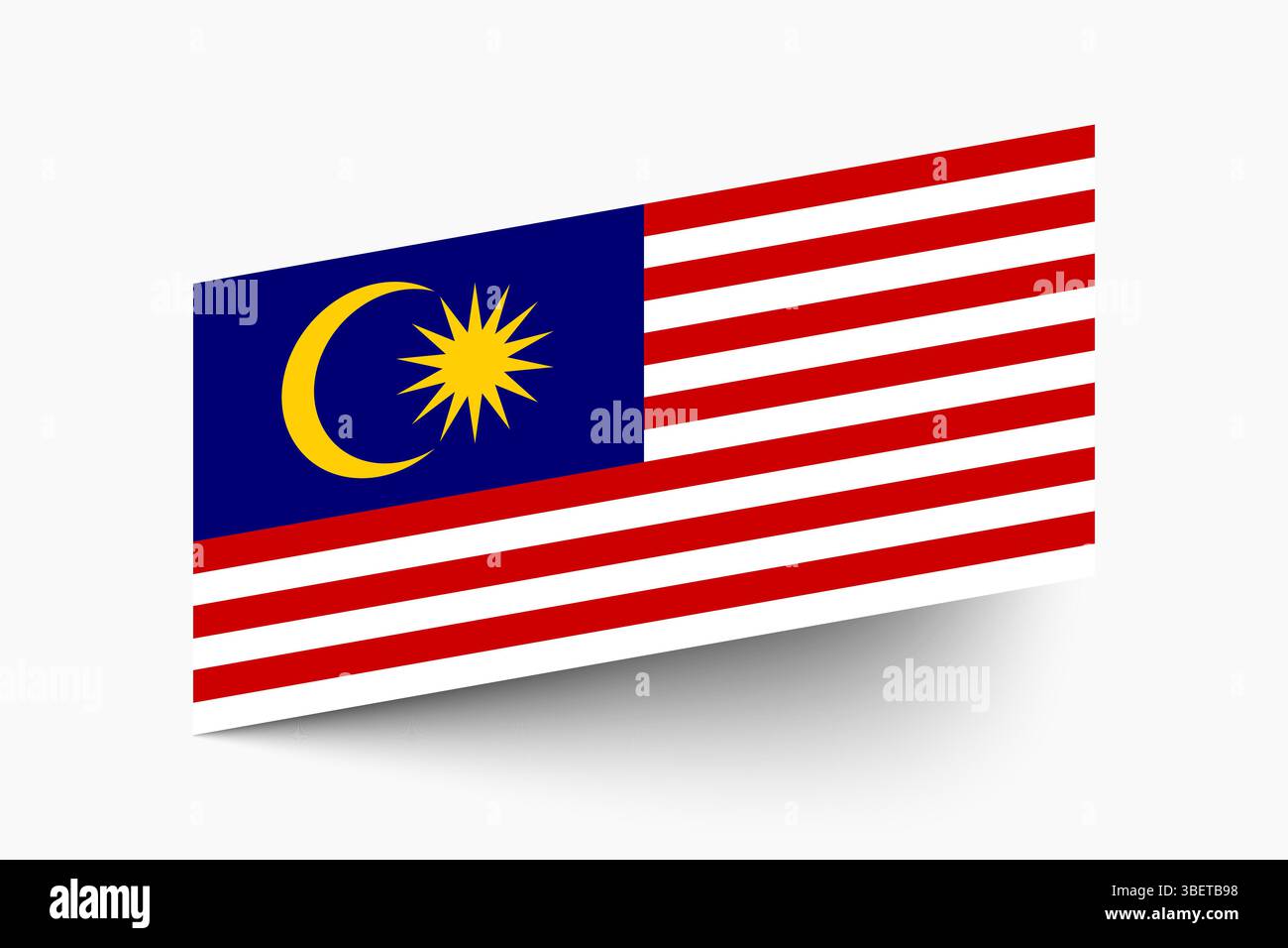 Flag of Malaysia. Malaysia flag official colors tilted icon digital ...