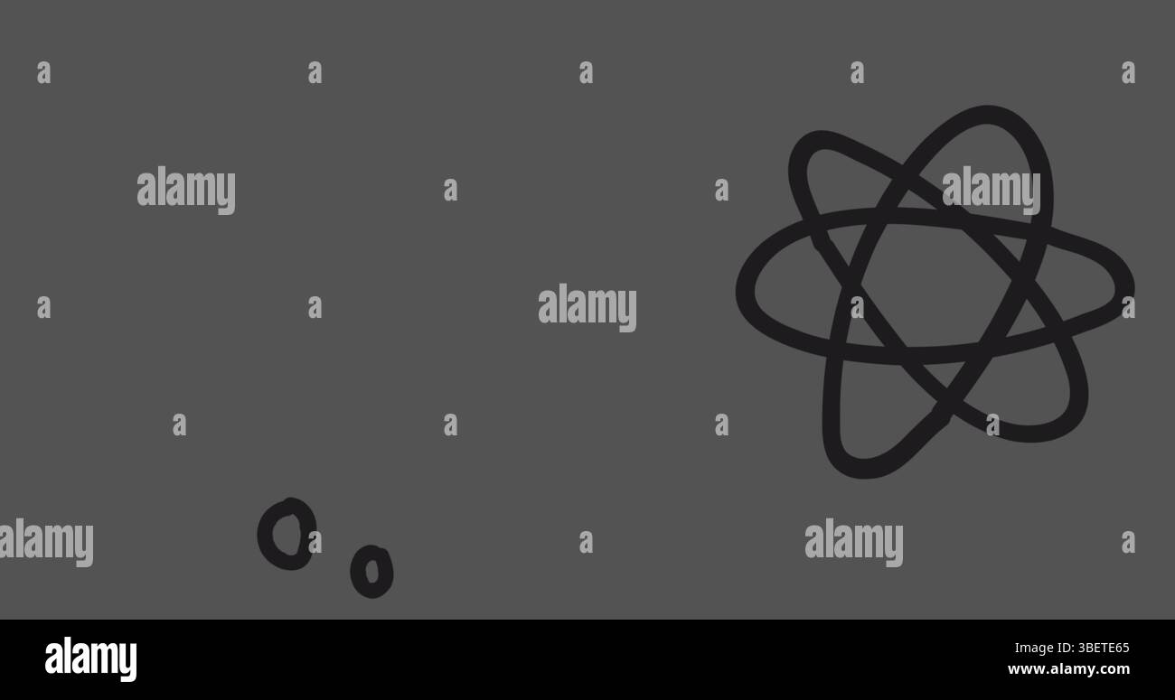 Image of falling molecules over dark background Stock Photo