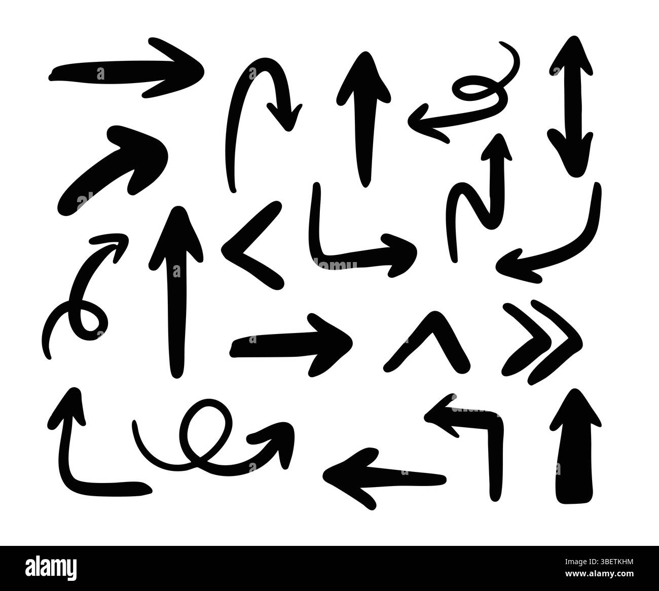 Hand drawn arrow icons set. Set of arrow doodle style Stock Vector ...