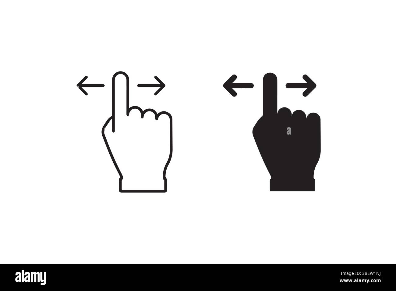 Hand swiping gesture icon hi-res stock photography and images - Alamy