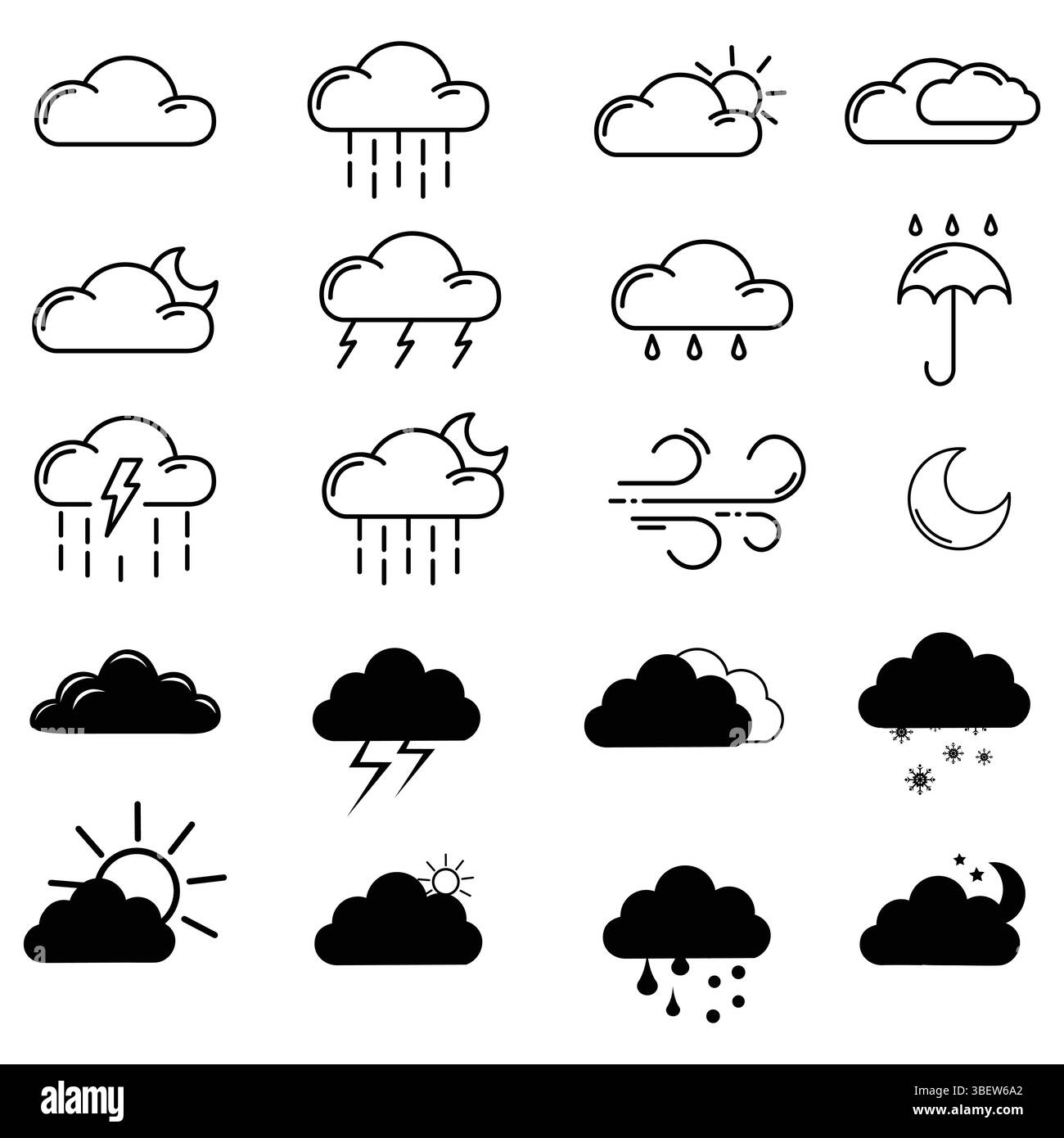 clouds icons set , clouds icons Stock Vector Image & Art - Alamy