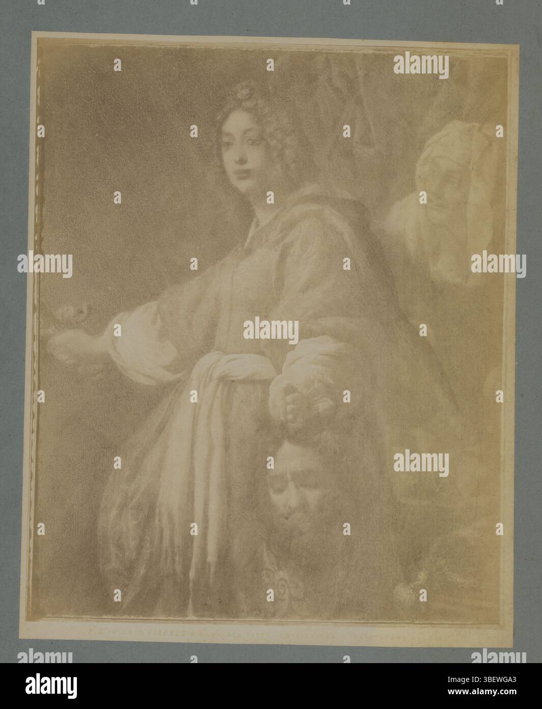 Alinari, Fratelli, Alinari, Pt.2A-No. 2819. FIRENZE, Photoreproduction of painting Giuditta [Judit] by C. Allori in the Galleria Pitti in Florence, FIRENZE - R. Galleria Pitti. La Giuditta. (Christofano Allori)., photograph, photos, height 239 mm, width 196 mm, Italian, photographer, 1850 - 1890, third quarter 19th century, fourth quarter 19th century, paper, photographic paper, photo paper, cardboard, album print, albumin printing, Publication (Event), Publication, publisher Stock Photo