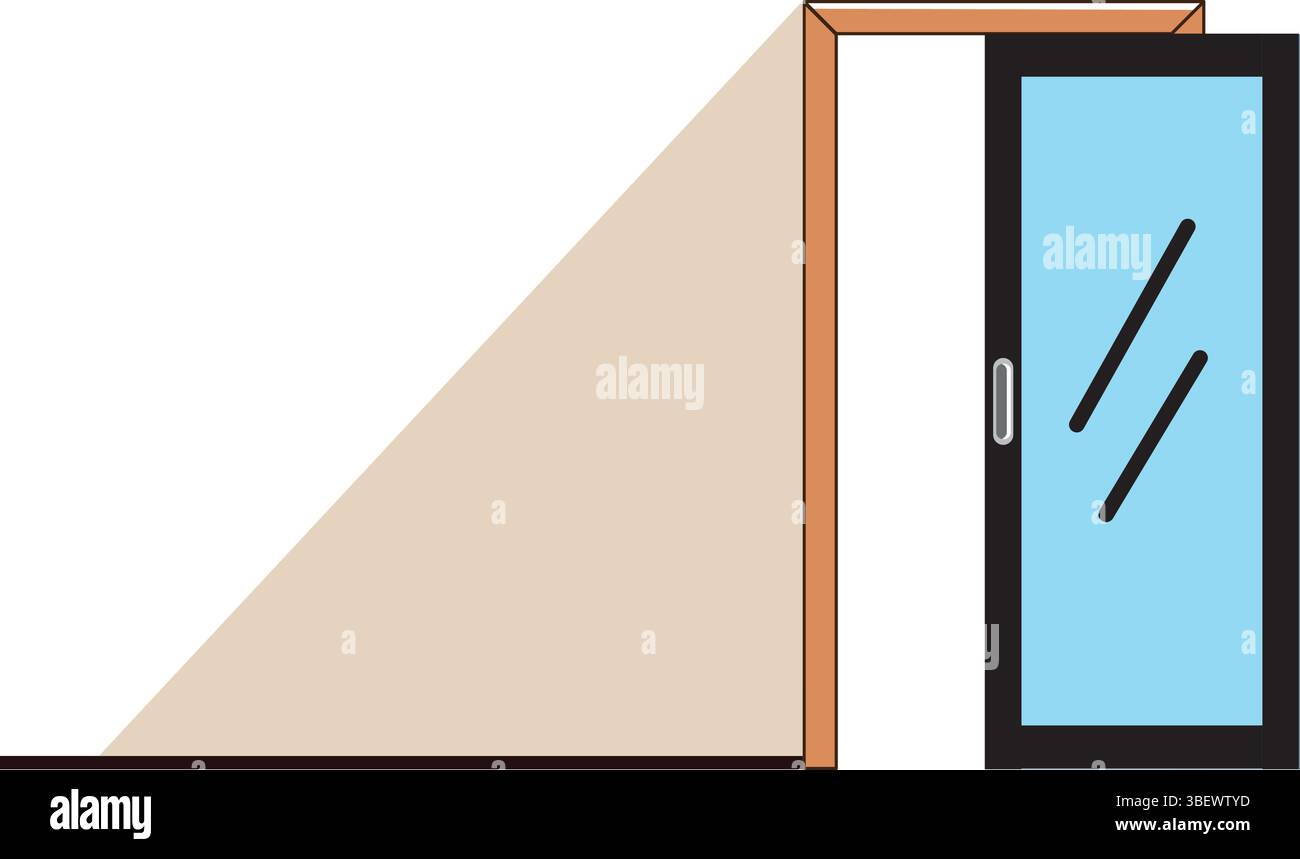 Illustration Open Door in Classcic Home Style Stock Vector