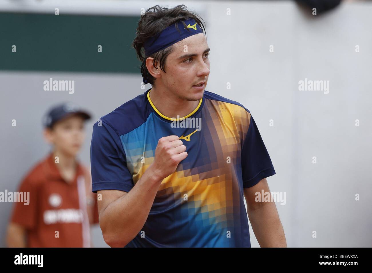 Alexander Shevchenko of Kazakhstan during day 5 of Roland-Garros 2025, French Open, Grand Slam tennis tournament on May 29, 2025 at Roland-Garros stadium in Paris, France Stock Photo