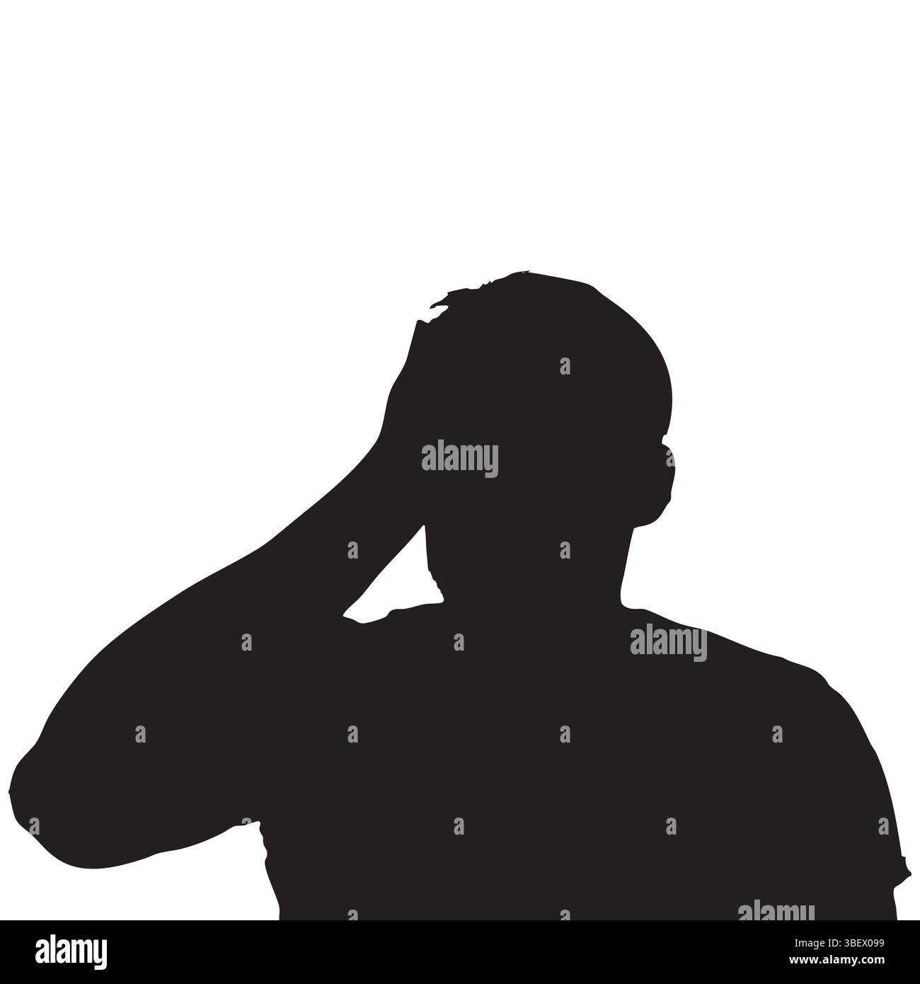 Distressed Man Vector Man holding head in stress Stock Vector Images - Alamy