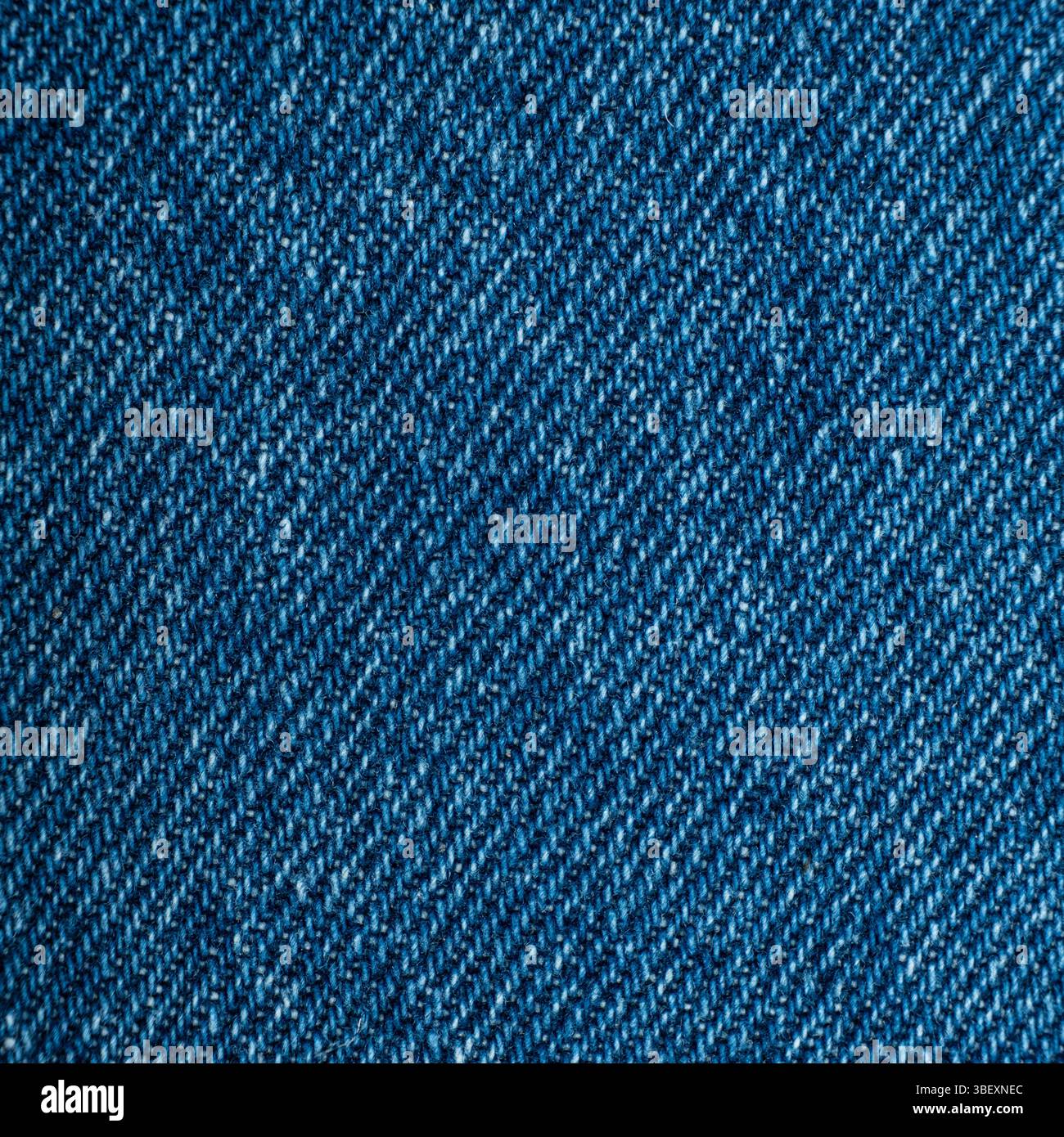 Macro Texture Background of Blue Jeans Material Stock Photo