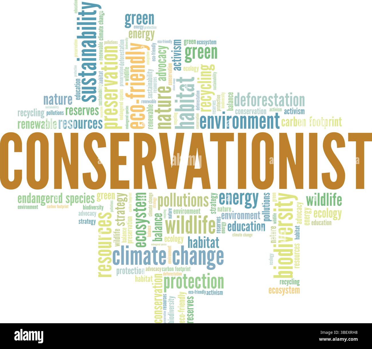 Conservationist word cloud conceptual design isolated on white ...