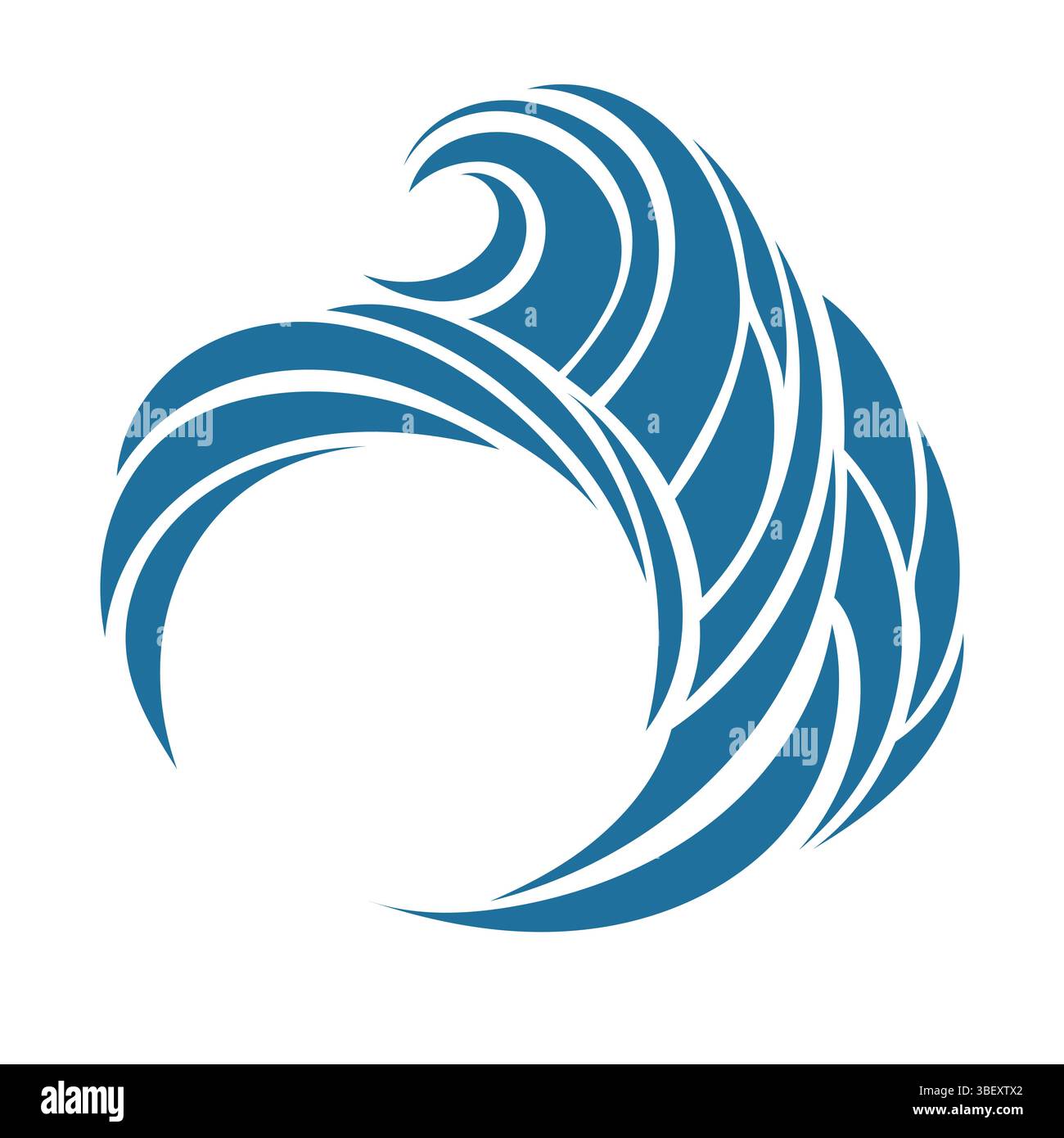Abstract curled wave with dense vector motion Stock Vector
