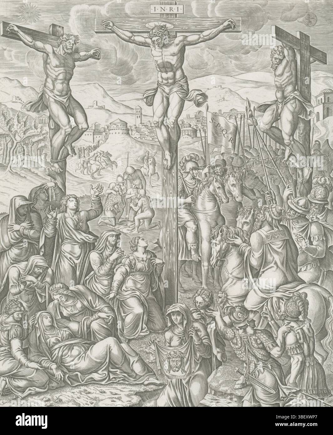 Rome, Lafreri, Antonio, Bos, Jacob, Crucifixion of Christ, Rome, verso ...