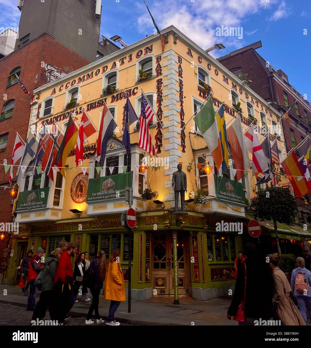 An iconic Irish pub in Dublin, Ireland, United Kingdom, Europe on a sunny day in Spring. - Smartphone Captured Stock Image