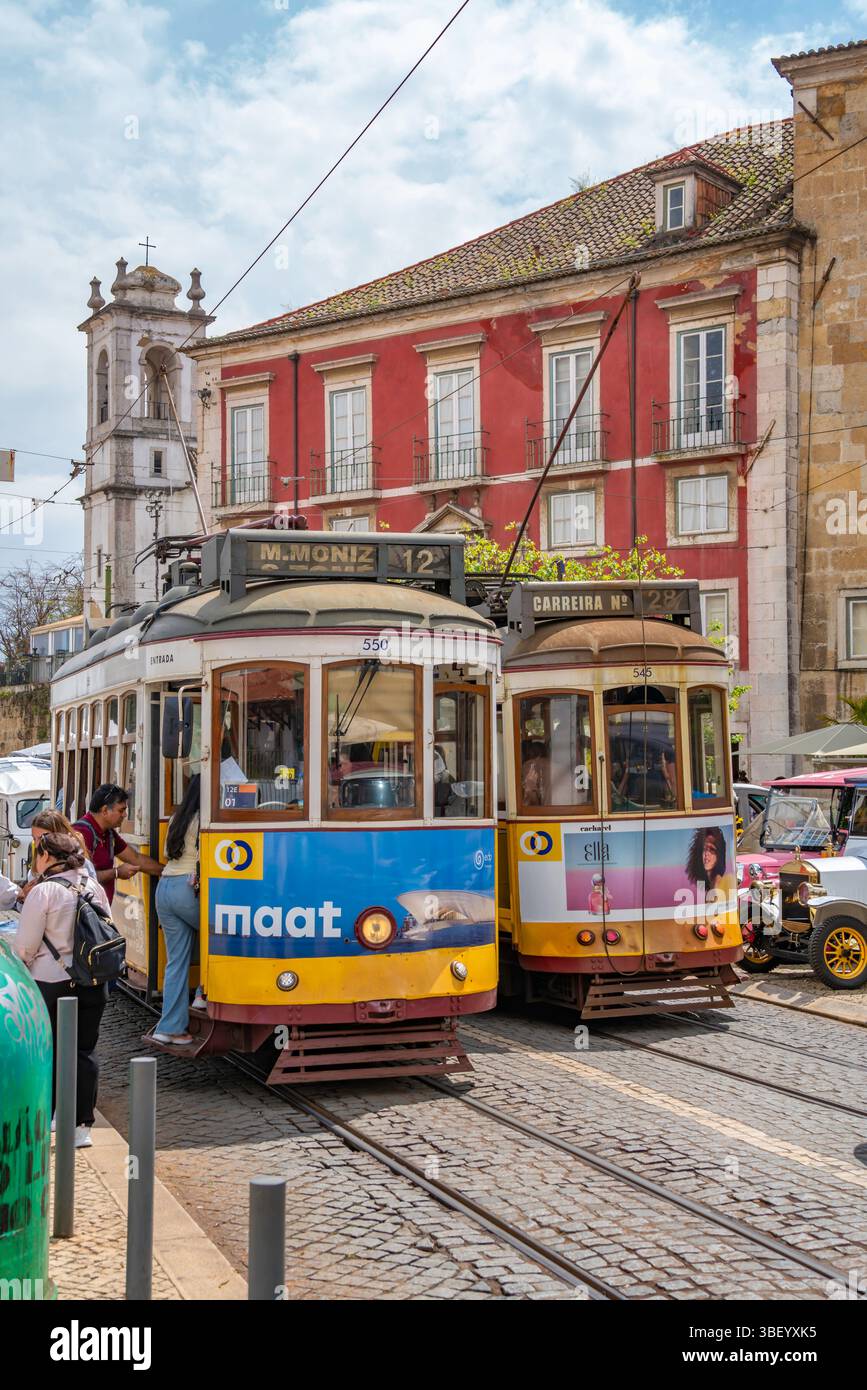 View Of Vintage Trams And Colourful Architecture In Alfama Alfama View Of Vintage Trams And Colourful Architecture In Alfama Alfama