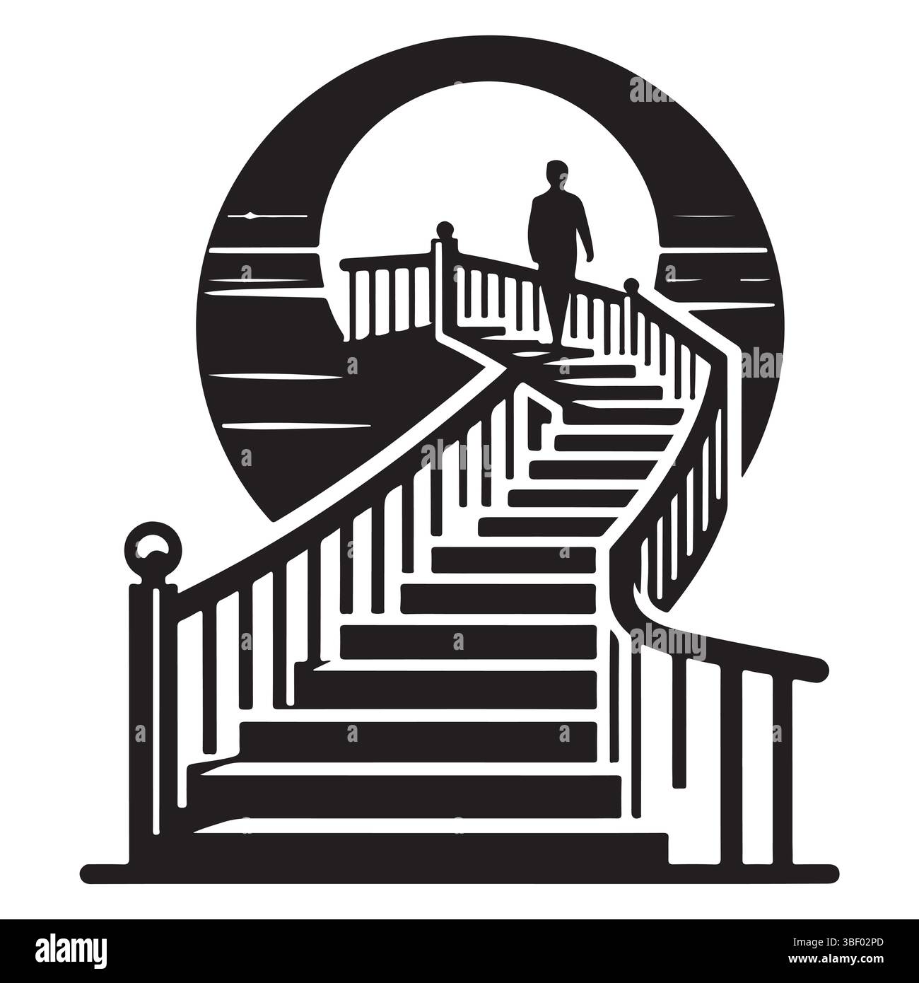 Stair vector icon silhouettes black color Stock Vector Image & Art - Alamy