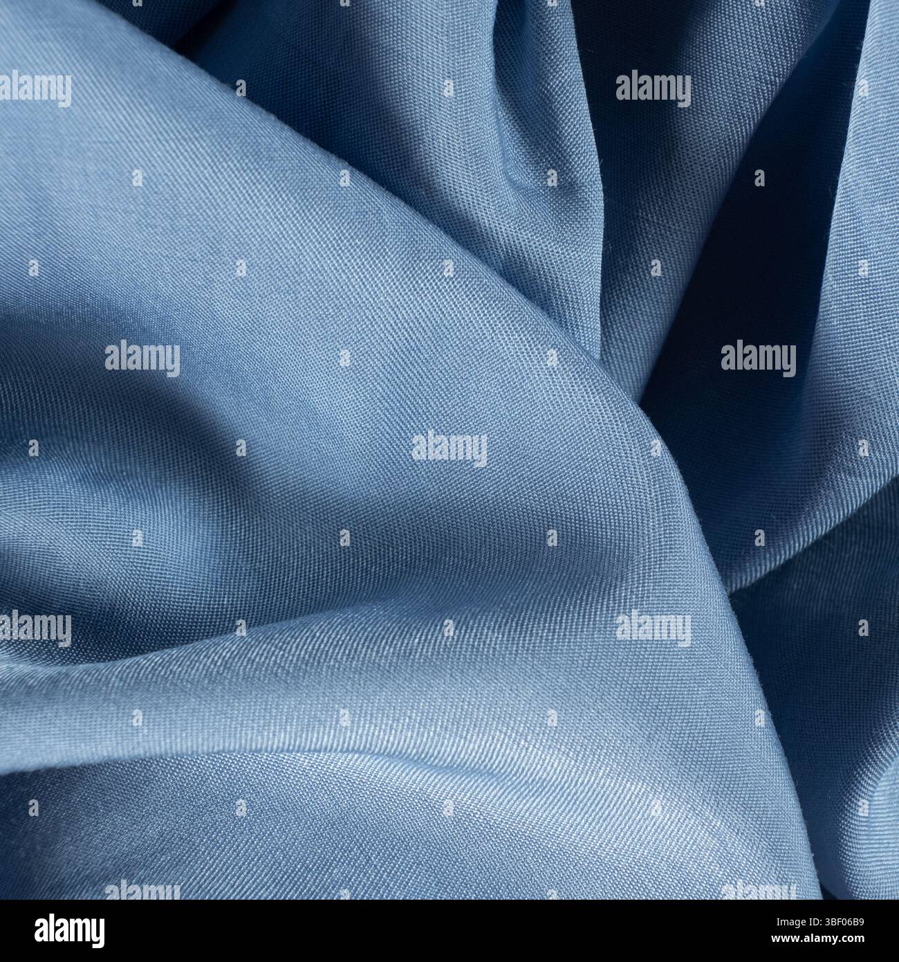 Blue Polyester Elastane Fabric Close-up. Stock Photo