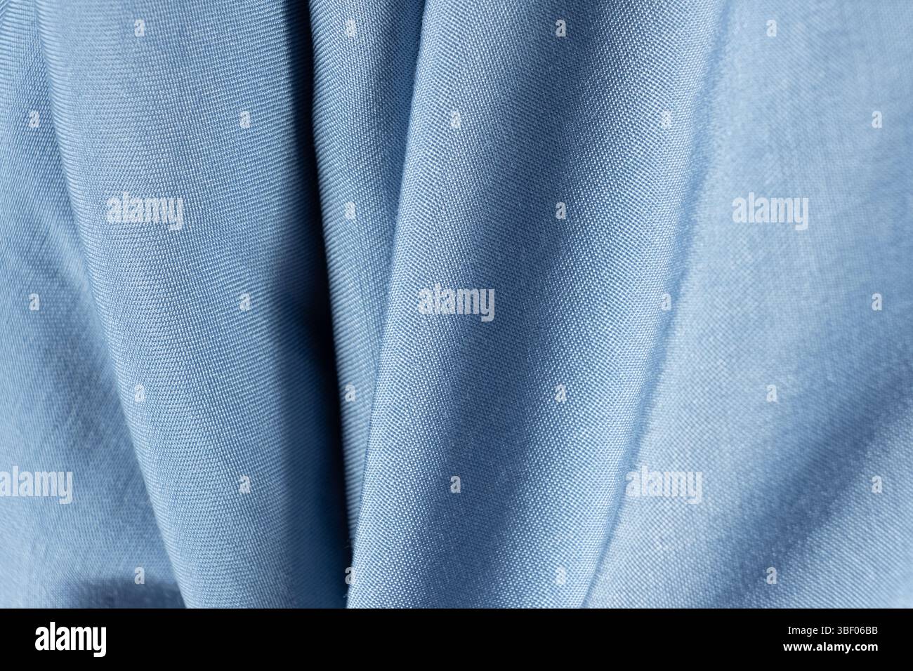 Blue Polyester Elastane Fabric Close-up. Stock Photo