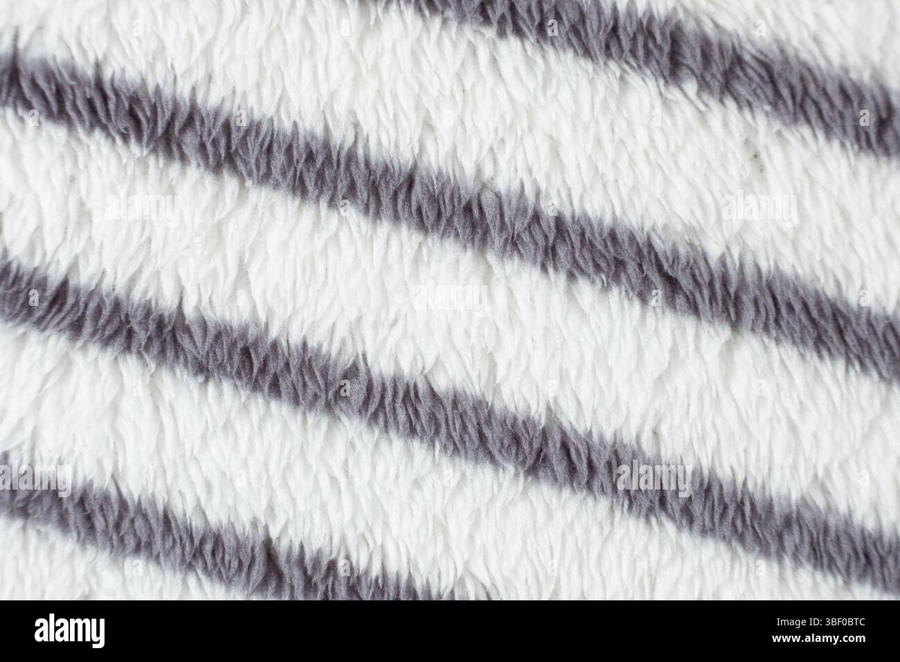 Macro Texture Pure Polyester Striped Fabric Top View. Stock Photo