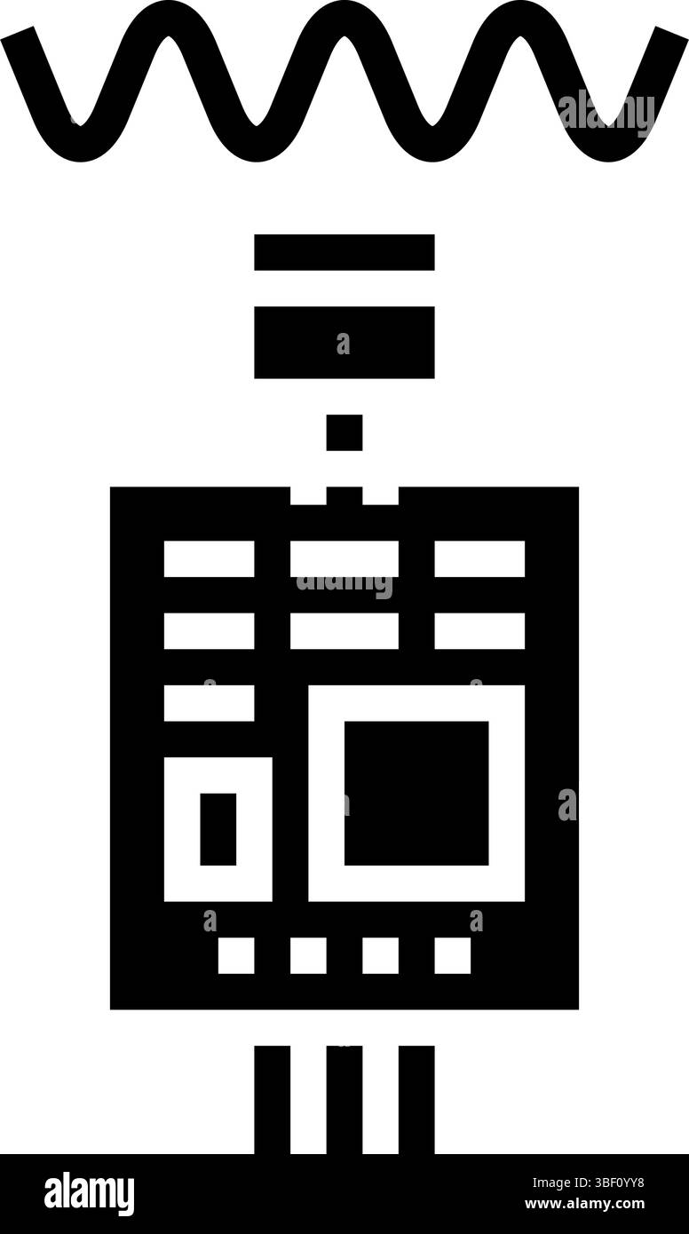 sound sensor waveform glyph icon vector illustration Stock Vector Image ...
