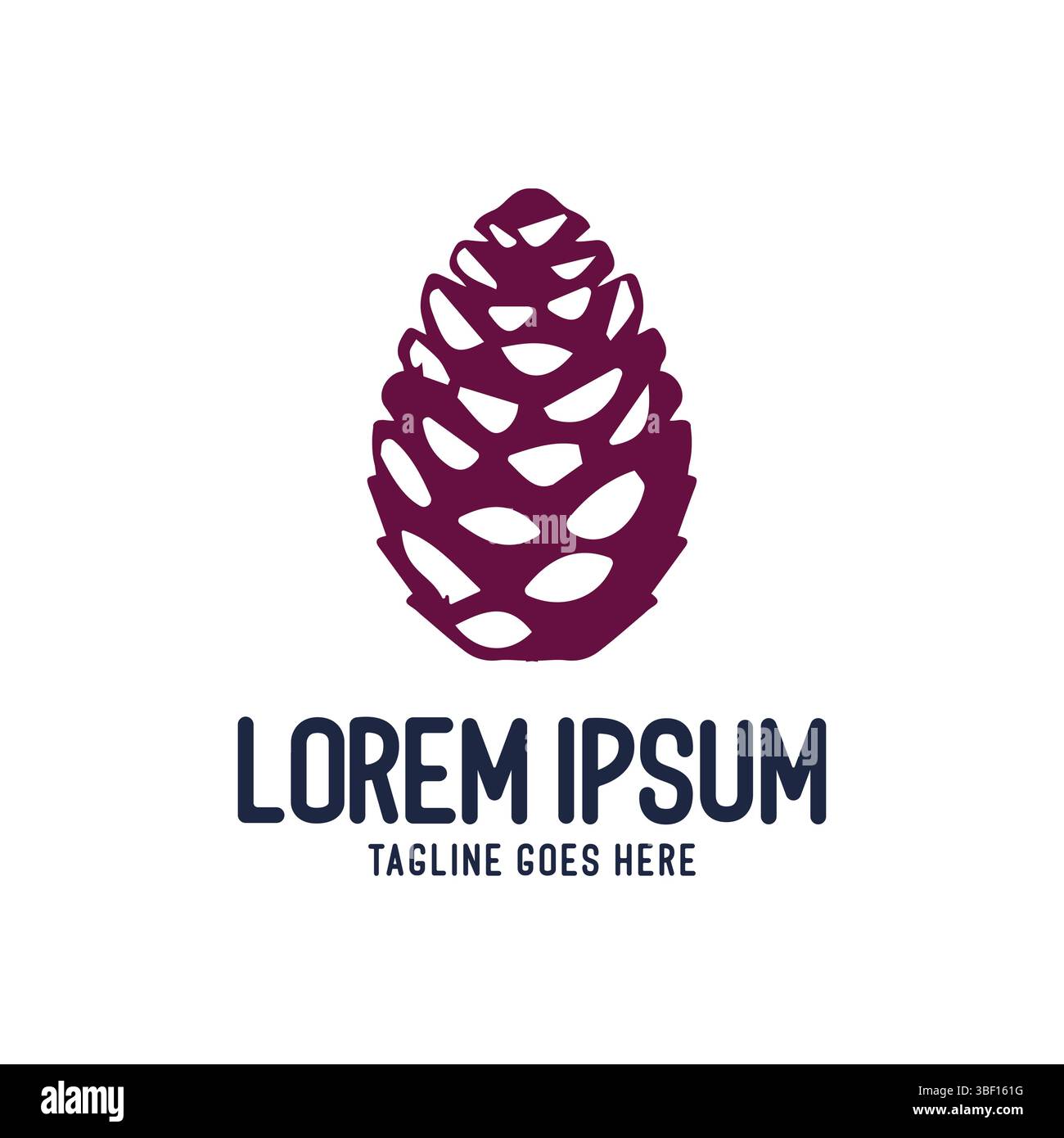 Simple Minimalist Pine Cone Illustration Logo Design Vector Stock Vector