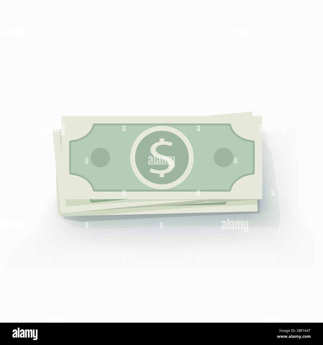 cute pile of money lying on white Stock Vector