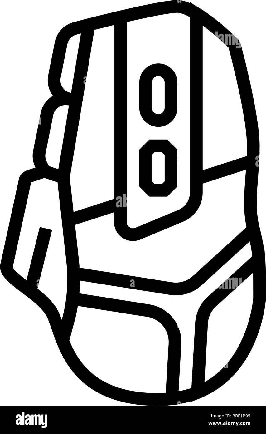 mouse extra buttons gaming pc line icon vector illustration Stock ...