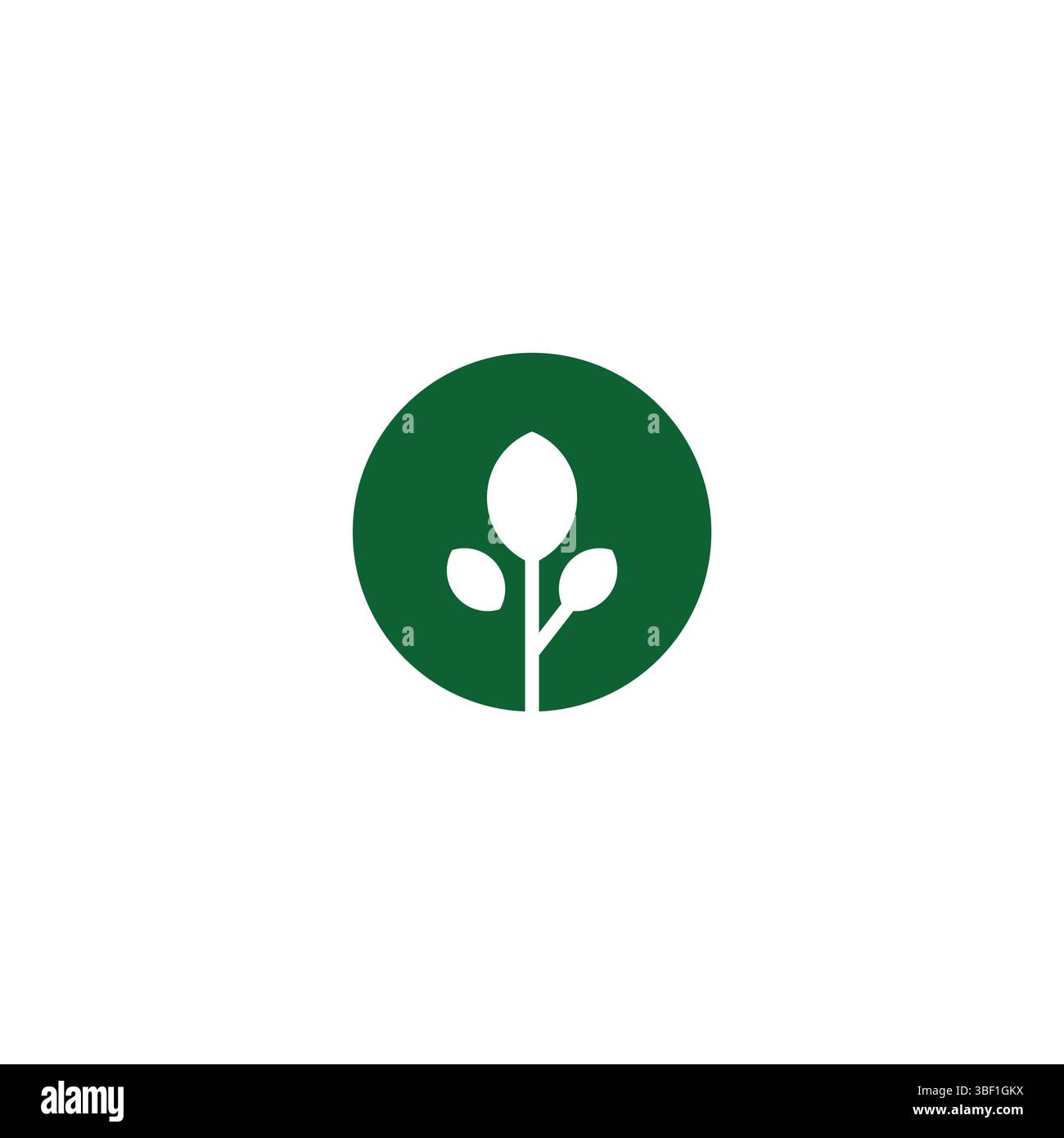 Green flat leaves. Leaf organic icon vector Stock Vector