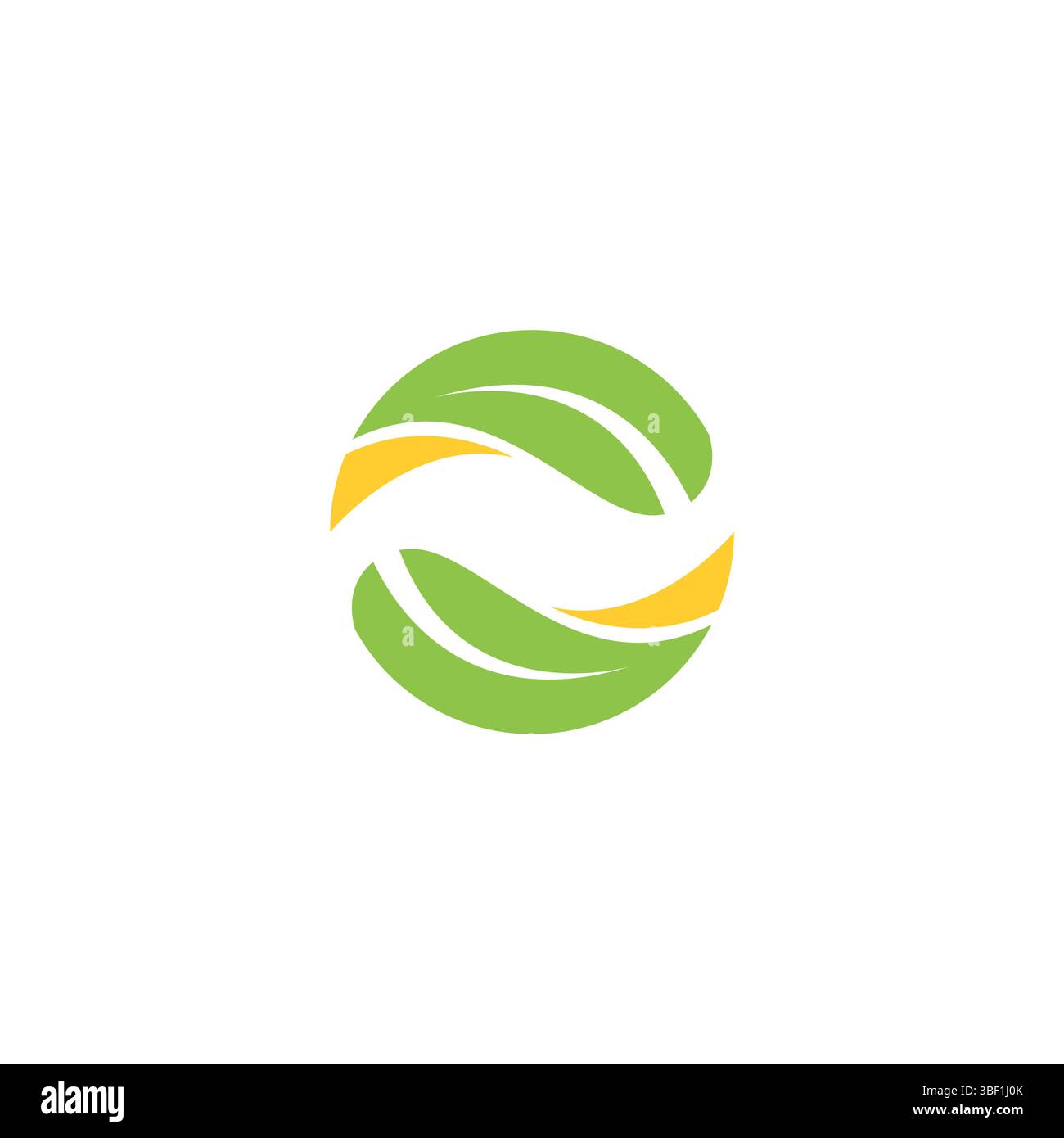 Circle Leaf Logo Design. Letter O Leaf Logo Stock Vector