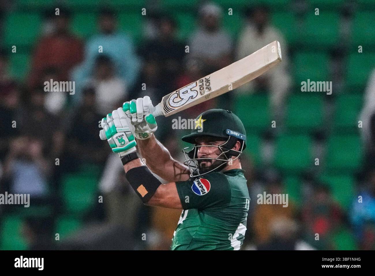 Pakistan's Sahibzada Farhan bats during the second Twenty20 cricket ...