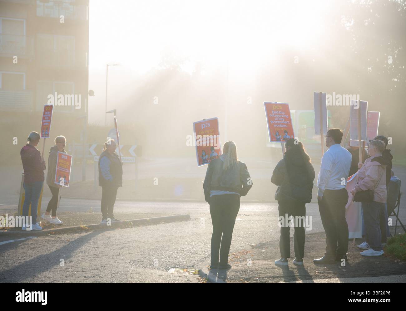 Workers from PCS strike outside FCDO OCS East Kilbride Foreign ...