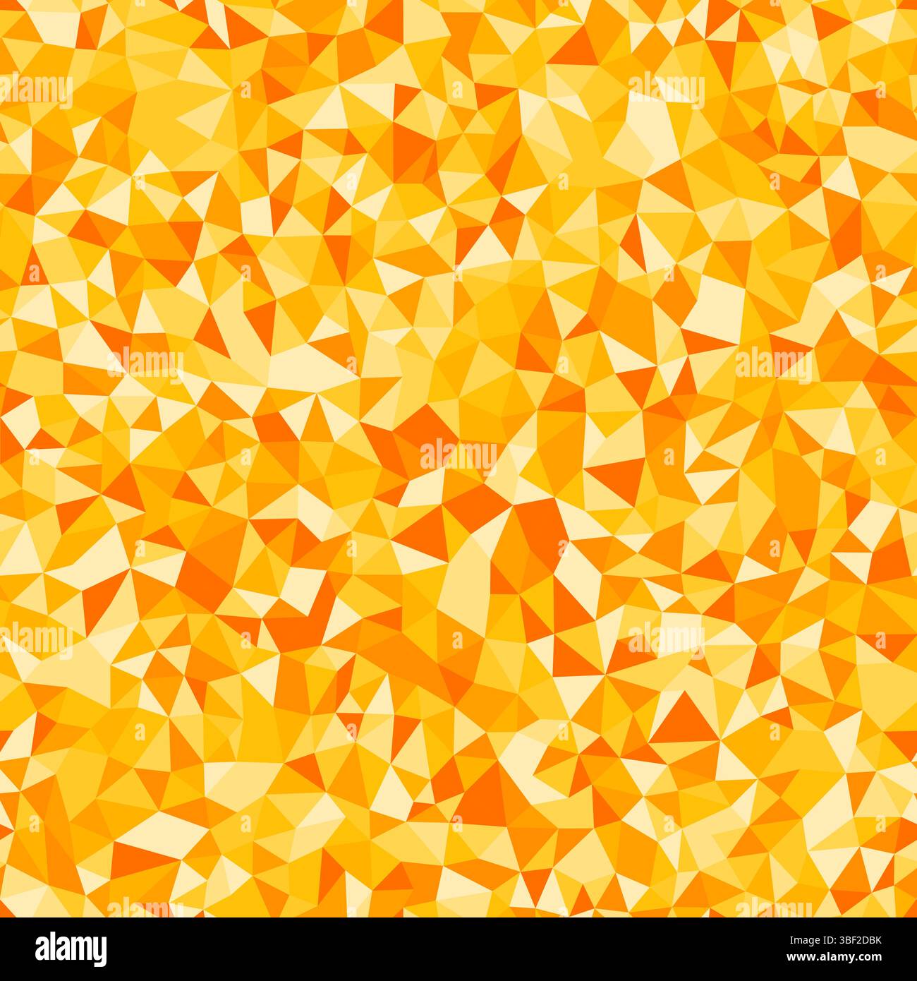 Mosaic triangles shapes background. Tiny triangles size. Repeatable pattern. Amber Sunrise color palette. Creative vector tiles. Stock Vector