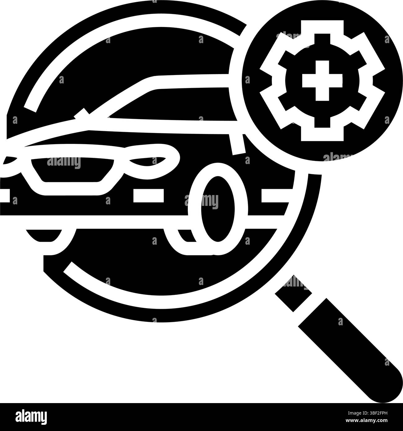 vehicle inspection car dealership glyph icon vector illustration Stock ...