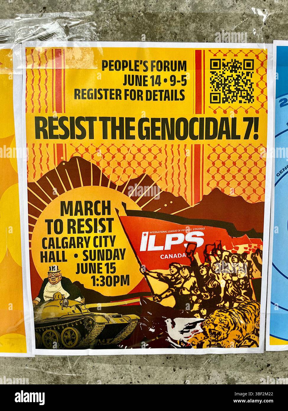 Resist G7 posters, Vancouver, Canada - Smartphone Captured Stock Image