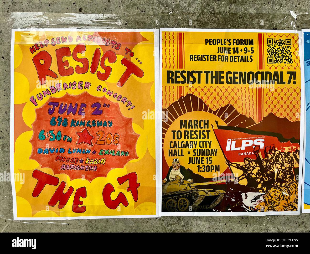 Resist G7 posters, Vancouver, Canada - Smartphone Captured Stock Image