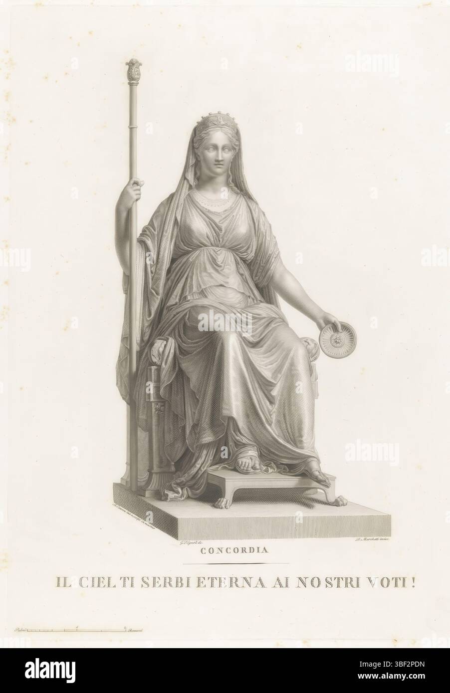 Italy, Canova, Antonio, Italy, Tognolli, Giovanni, Marchetti, Domenico, Sculptures by Antonio Canova, Concordia, Verso-stamped, Italian sculptor Antonio Canova., print, height 456 mm, width 330 mm, 1780 - 1844, printmaker, 1790 - 1844, paper, engraving, engraving (printing process), Italian, 1786-06-16 - 1862-05-31, intermediate drewsman, after drawing, 1757-101 - 1822-10-13, by image of Stock Photo