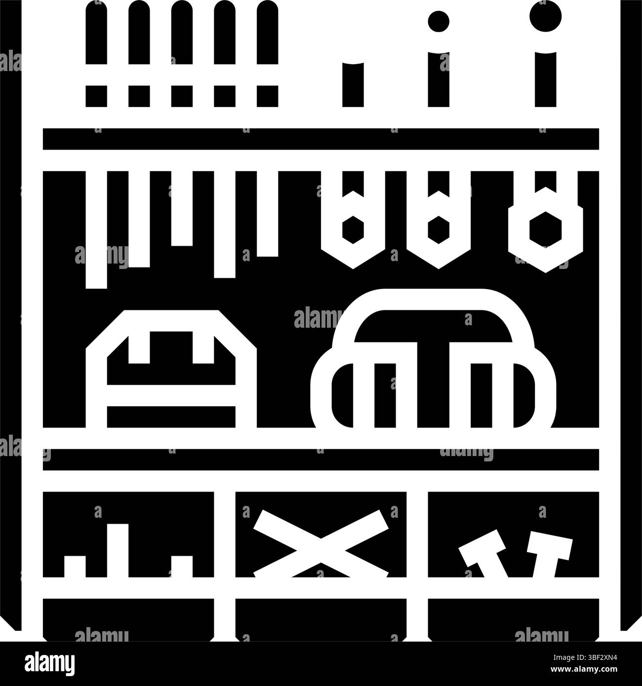 wall mounted tool rack glyph icon vector illustration Stock Vector ...