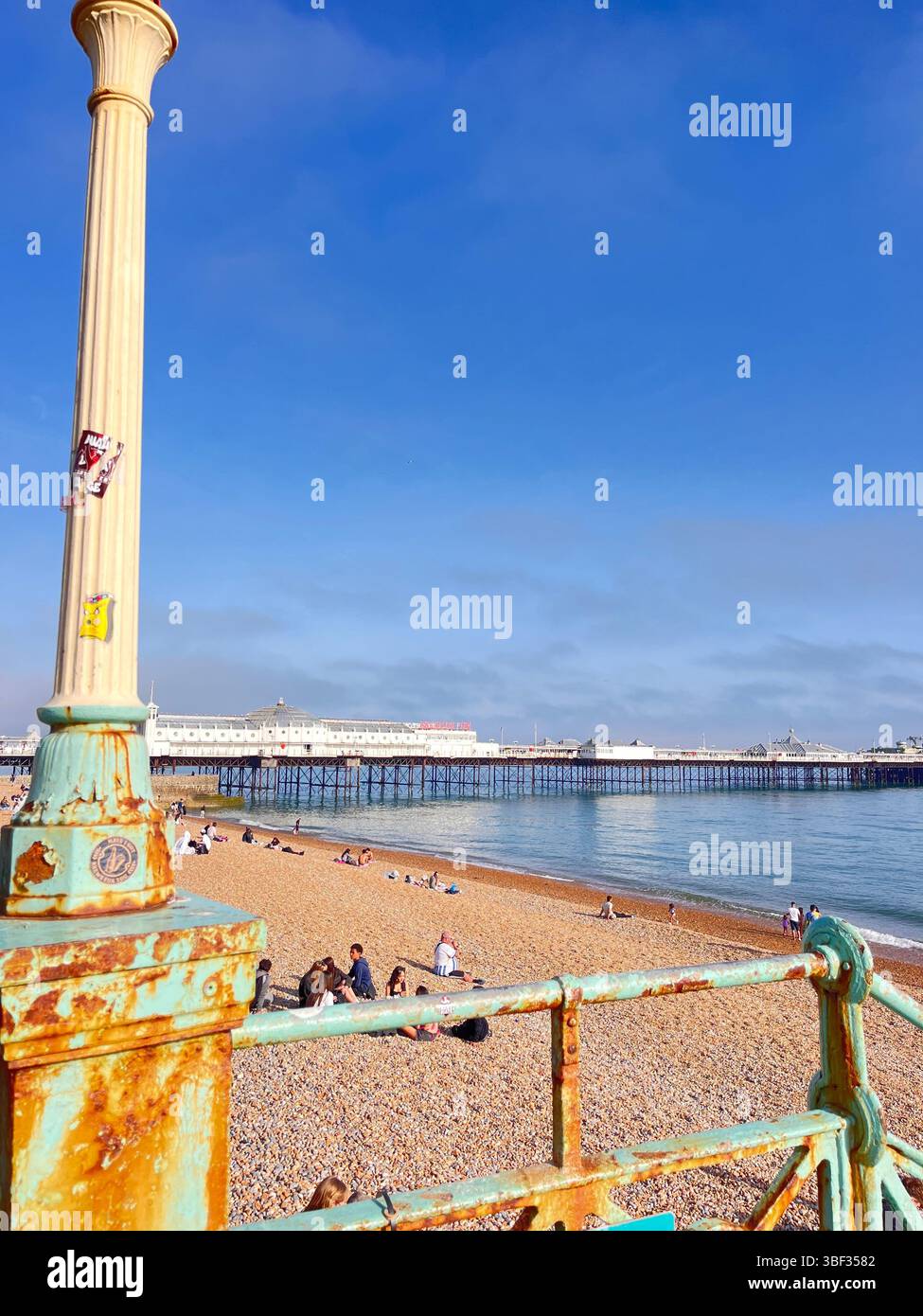 The English seaside in Brighton, England, United Kingdom, Europe on a sunny day in Spring. - Smartphone Captured Stock Image