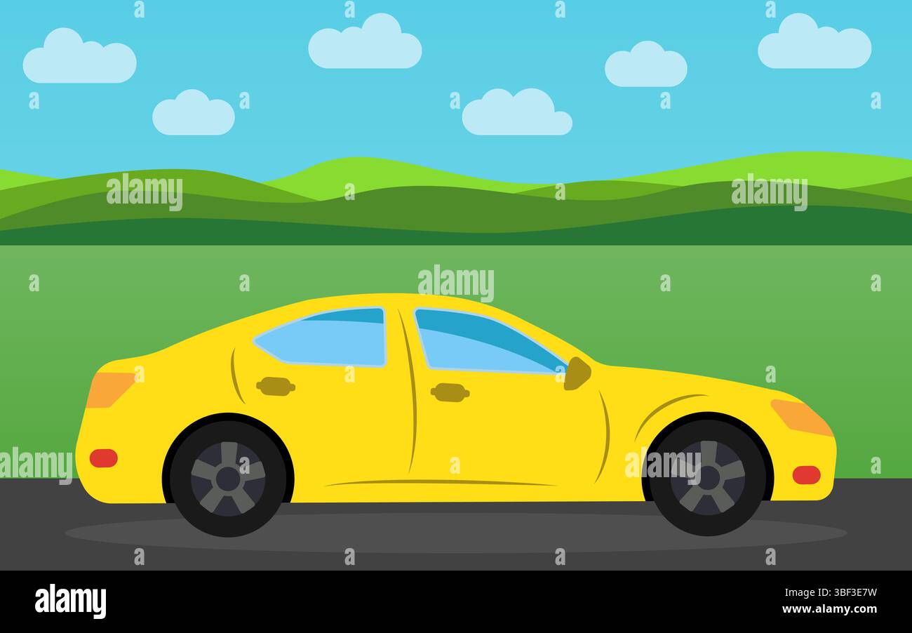 Yellow sports car outdoor Stock Vector Images - Alamy