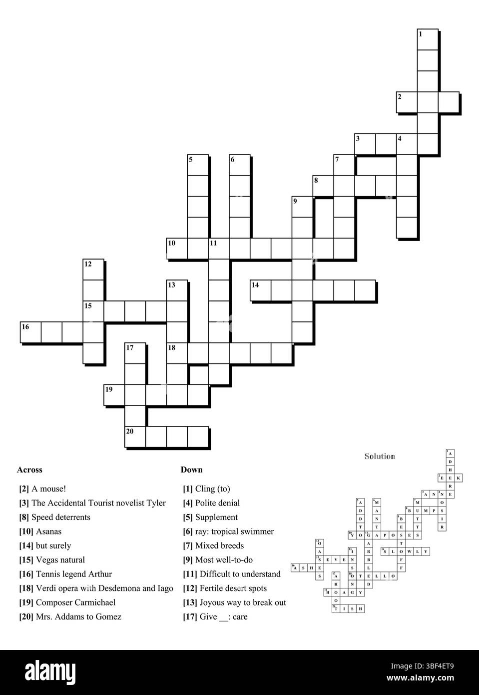 Crossword puzzle game with clues and solution Stock Vector Image & Art ...