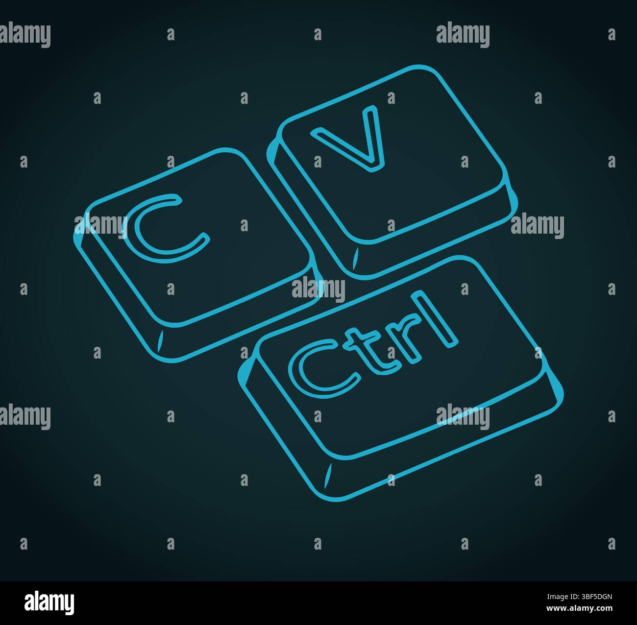Ctrl c and ctrl v keys stylized ironic vector illustration Stock Vector ...